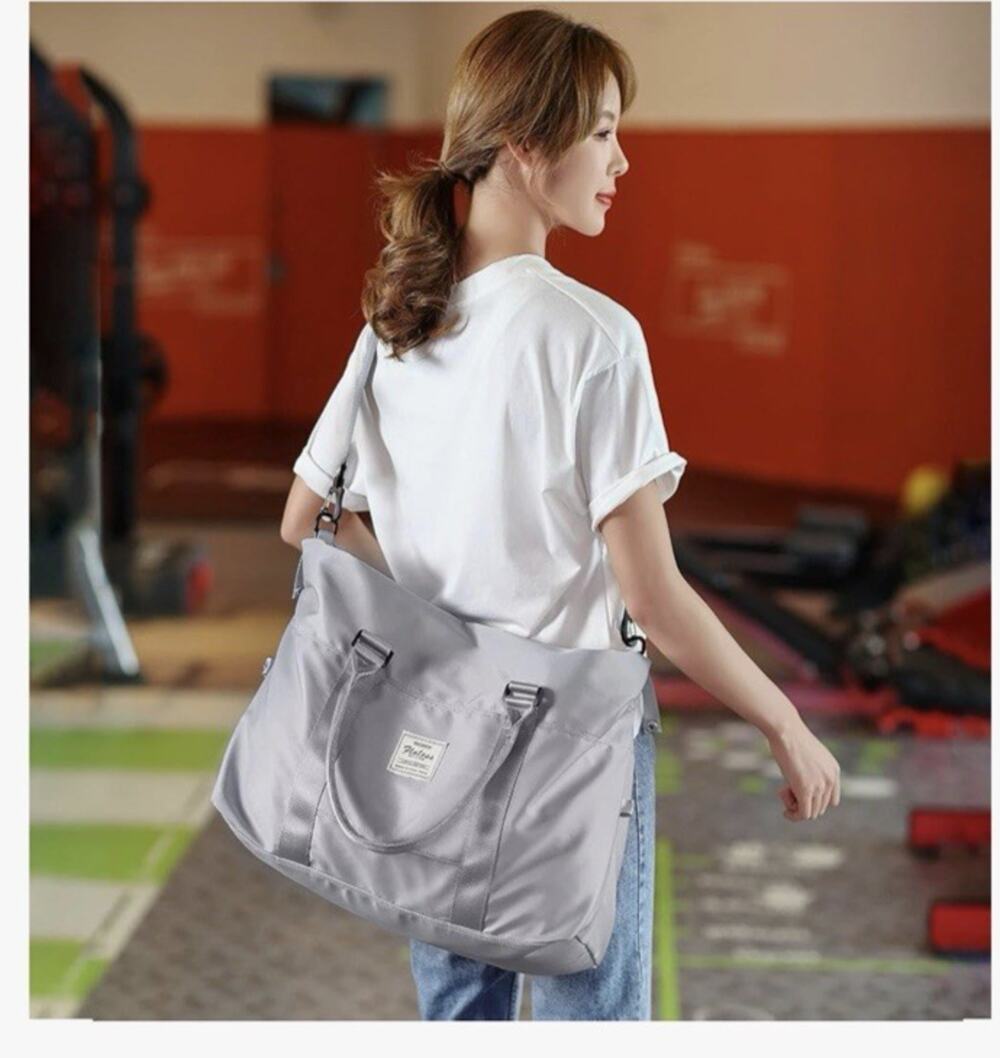 Weekender Travel Bag Carry-On Gym Duffel Large Capacity Wet Dry Separation Gray